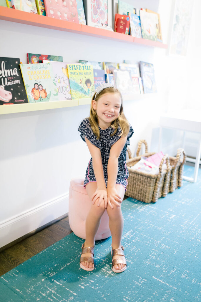 Home School Tips by popular Nashville lifestyle blog, Hello Happiness: image of Tuxedo Pocket flor tiles, Pottery Barn Beachcomber Rectangular Handled Baskets, and Pottery Barn Kids Pop Color Photo Ledge.