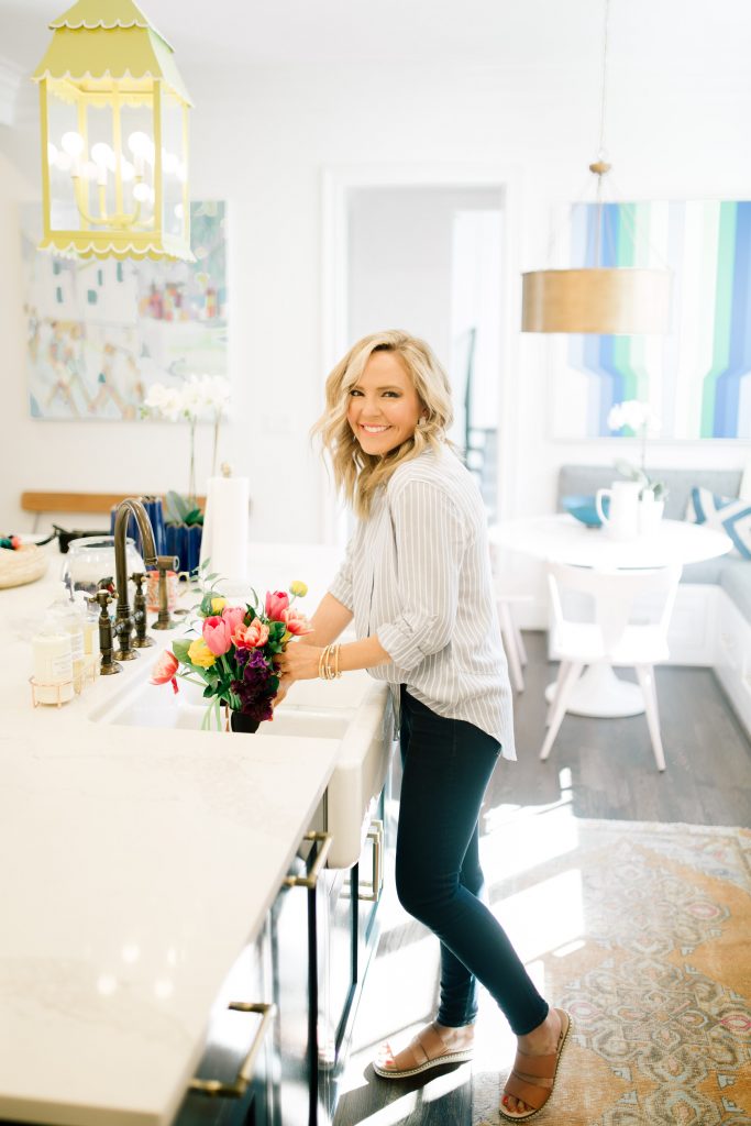 Liverpool Jeans featured by top US fashion blog Hello! Happiness; Image of a woman wearing a fun spring outfit from Liverpool Jeans.