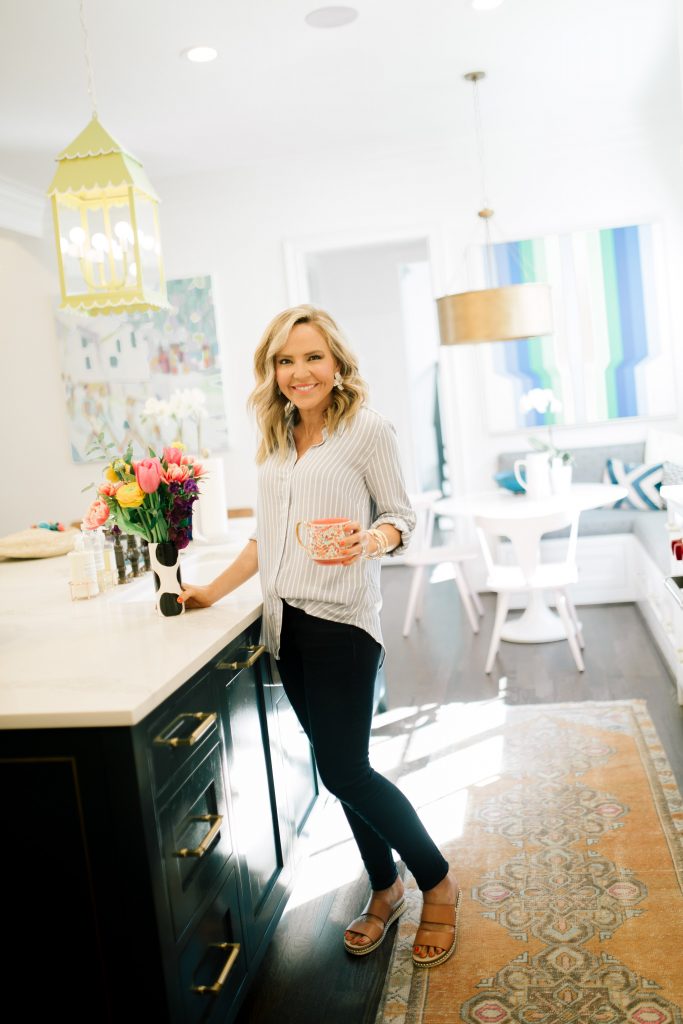 Liverpool Jeans featured by top US fashion blog Hello! Happiness; Image of a woman wearing a fun spring outfit from Liverpool Jeans.