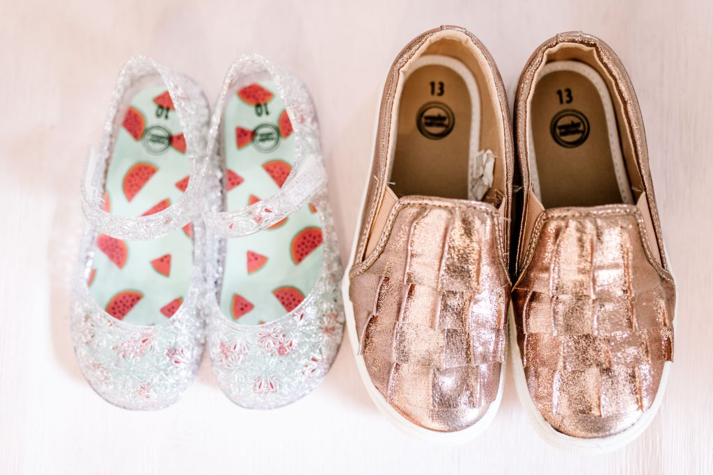 Walmart Back to School Style for 2nd Grade! by popular Nashville fashion blog, Hello Happiness: image of Walmart Wonder Nation Girls' Casual Ruffle Slip On Sneaker and jelly sandals. 