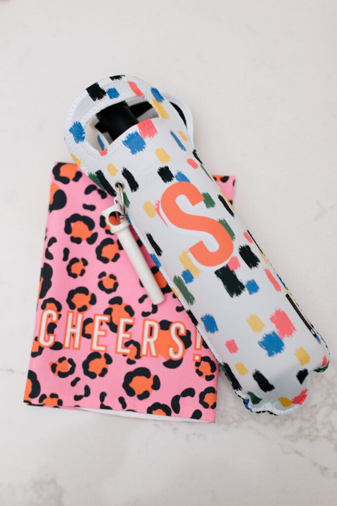 Clairebella Studio by popular Nashville life and style blog, Hello Happiness: image of a Clairebella Studio and Hello Happiness wine bag. 