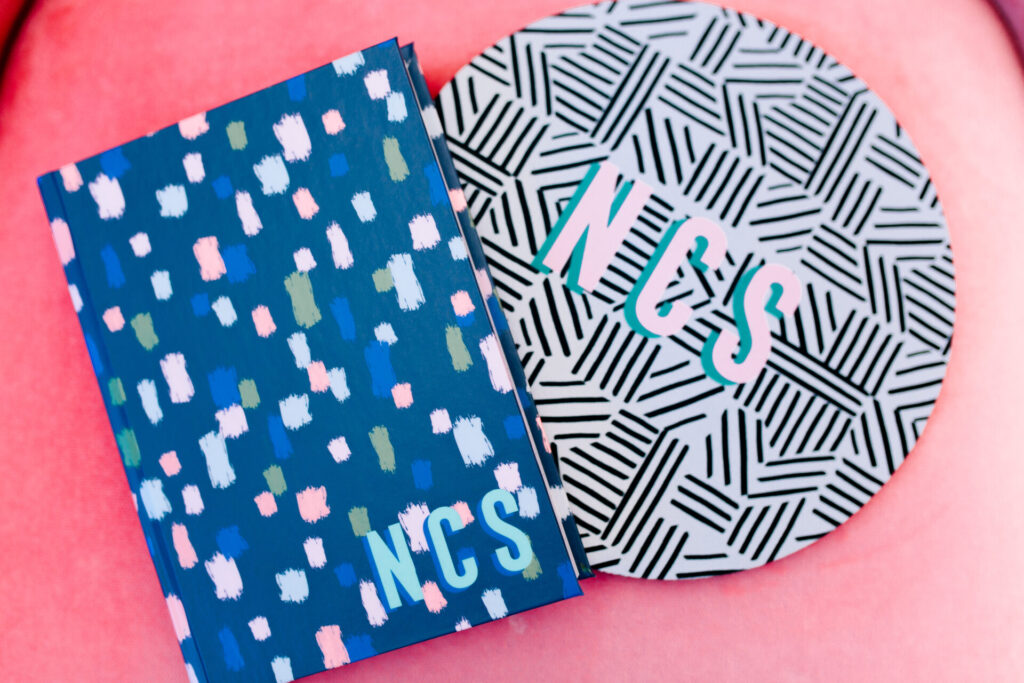 Clairebella Studio by popular Nashville life and style blog, Hello Happiness: image of a Clairebella Studio and Hello Happiness mouse pad and personal journal. 