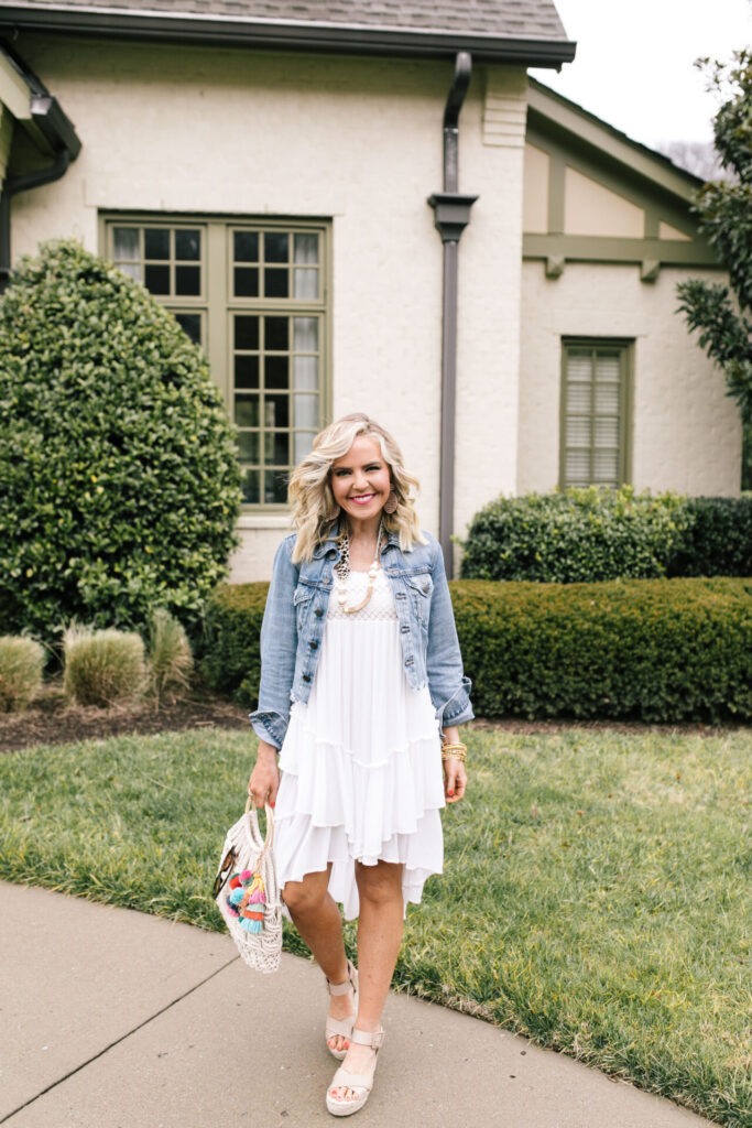 How to Support Small Business: image of a woman wearing a Social Threads Surf Gypsy Convertible Dress/Skirt, Able THE NAIBI CROPPED JACKET, Etsy Kristin Fast Limited Animal Print Necklace, Sole Society AUDRINA FLATFORM ESPADRILLE, ShopBop Hat Attack Cotton Cord Bag, and Amazon Colorful Boho Pom Pom Tassel Bag Charm Key Chain.