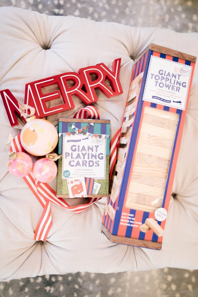 Everything Holiday with Academy Sports + Outdoors Gifts by popular life and style blog, Hello Happiness: image of Academy Sports + Outdoors Giant Toppling Tower and Giant Playing Cards.