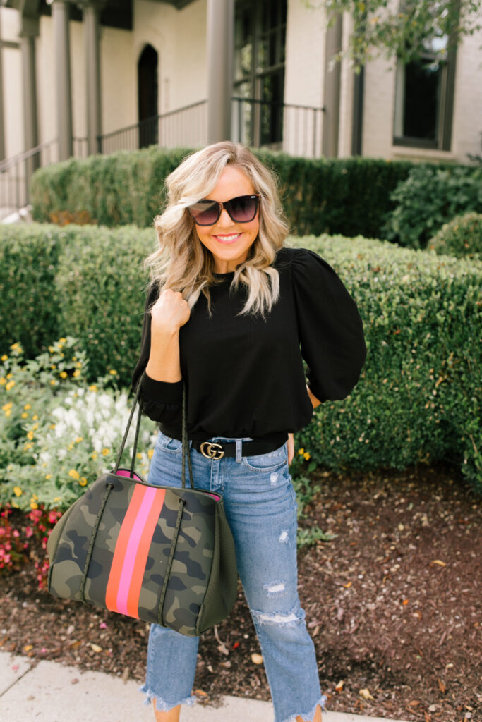 Amazon Favorites by popular Nashville life and style blog, Hello Happiness: image of Natasha Stoneking wearing the Amazon the drop french terry sweatshirt. 