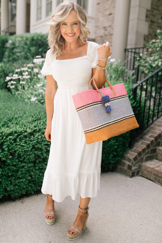 Year in Review by popular Nashville lifestyle blog, Hello Happiness: image of Natasha Stoneking wearing a white Gibson dress. 