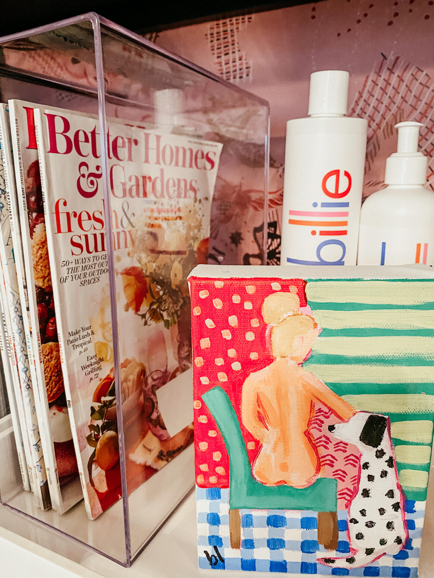 Acrylic Office Supplies by popular Nashville life and style blog, Hello Happiness: image of a acrylic magazine holder. 