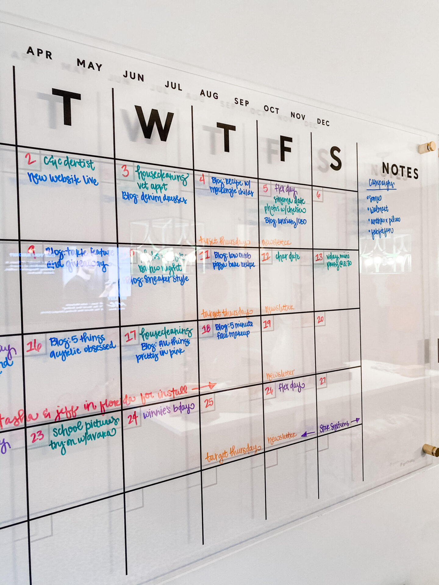 Acrylic Office Supplies by popular Nashville life and style blog, Hello Happiness: image of an acrylic calendar. 