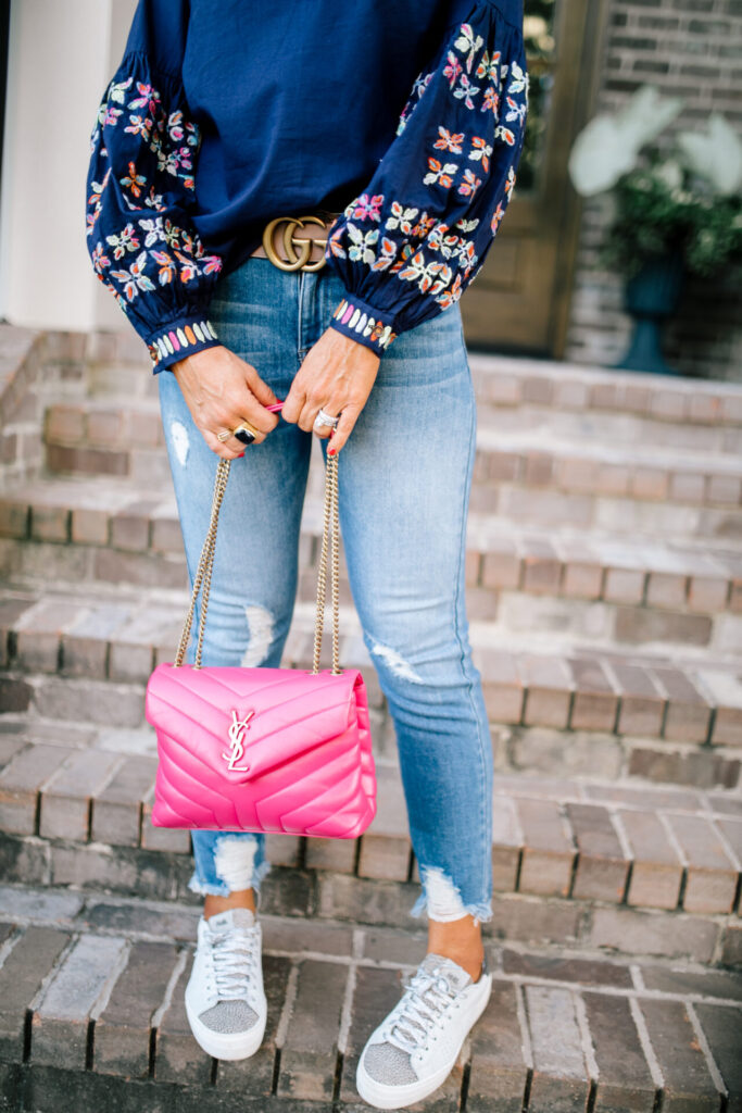 Cyber Monday Sale by popular Nashville life and style blog, Hello Happiness: image of Natasha Stoneking wearing a pair of P448 John sneakers. 