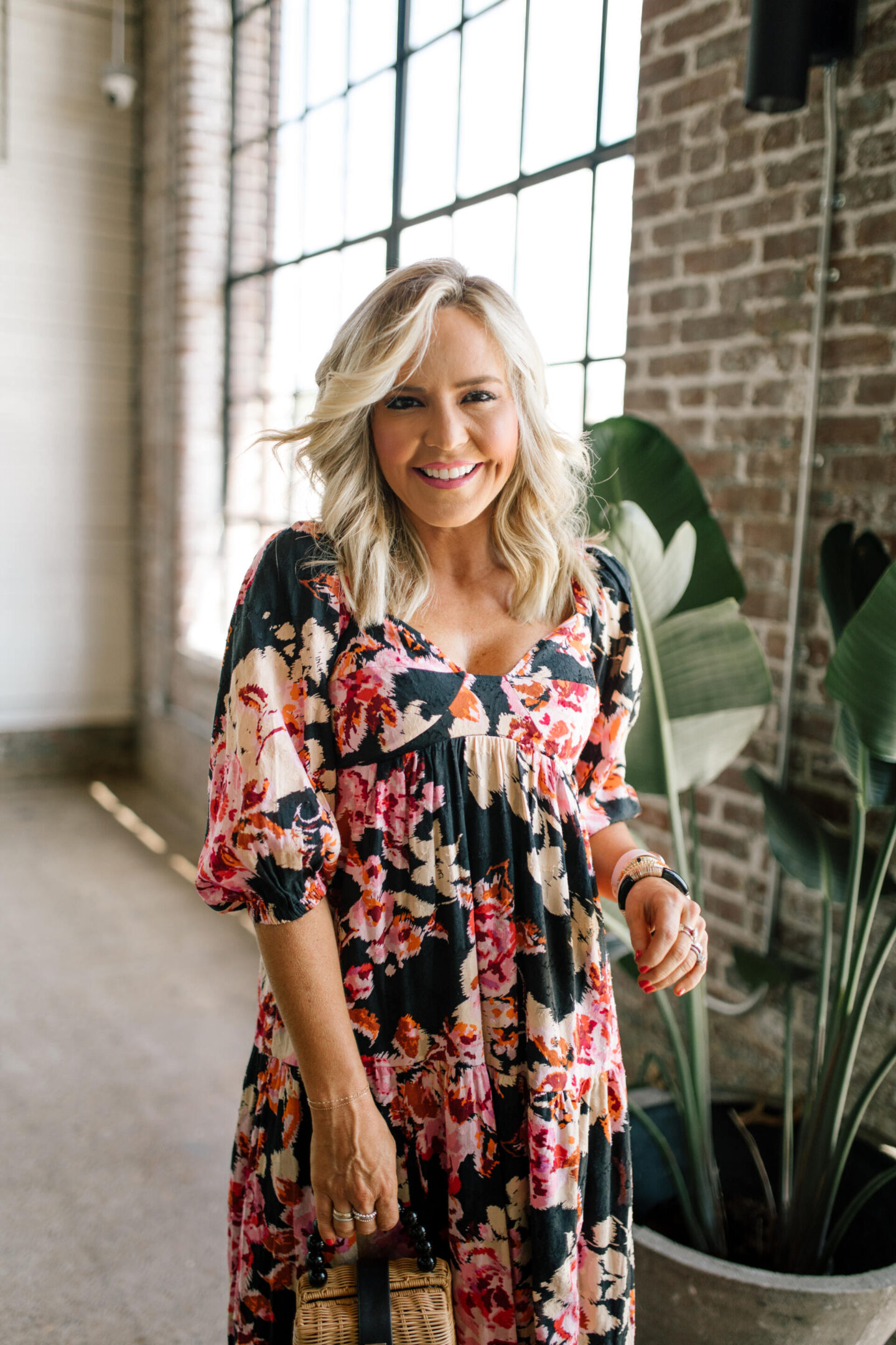 Maxi Dress by popular Nashville fashion blog, Hello Happiness: image of Natasha Stoneking wearing a Blossom maxi dress. 