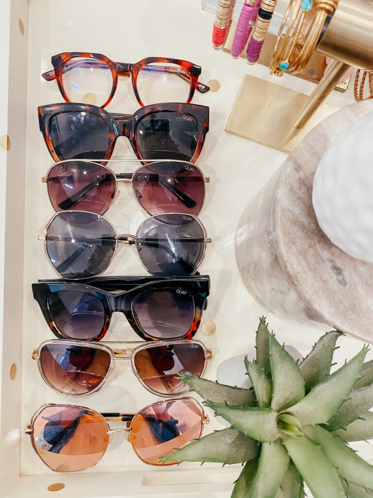 Independence Day Deals by popular Nashville life and style blog, Hello Happiness: image of Quay Australia Hardwire Blue Light sungalsses, Quay Australia Limelight sunglasses, Quay Australia Vivienne sunglasses, Quay Australia Big Love sunglasses, Quay Australia After Hours sunglasses and Quay Australia All In sunglasses.