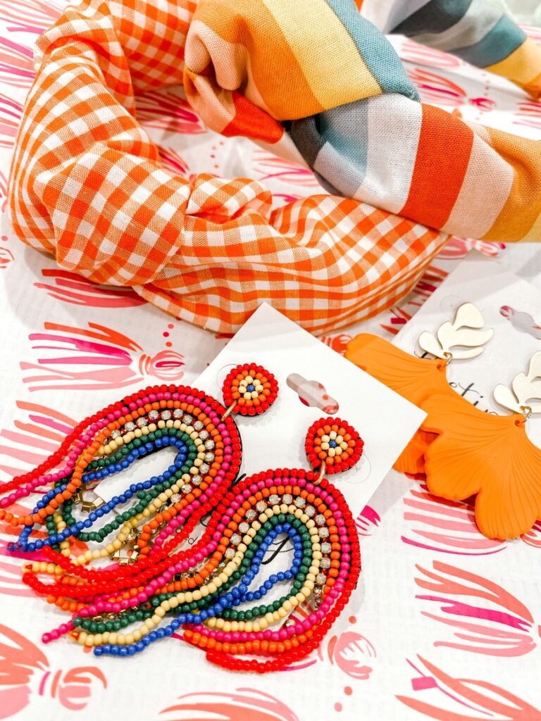 Small Shops by popular Nashville life and style blog, Hello Happiness: image of The Tiny Tassel rainbow beaded earrings. 