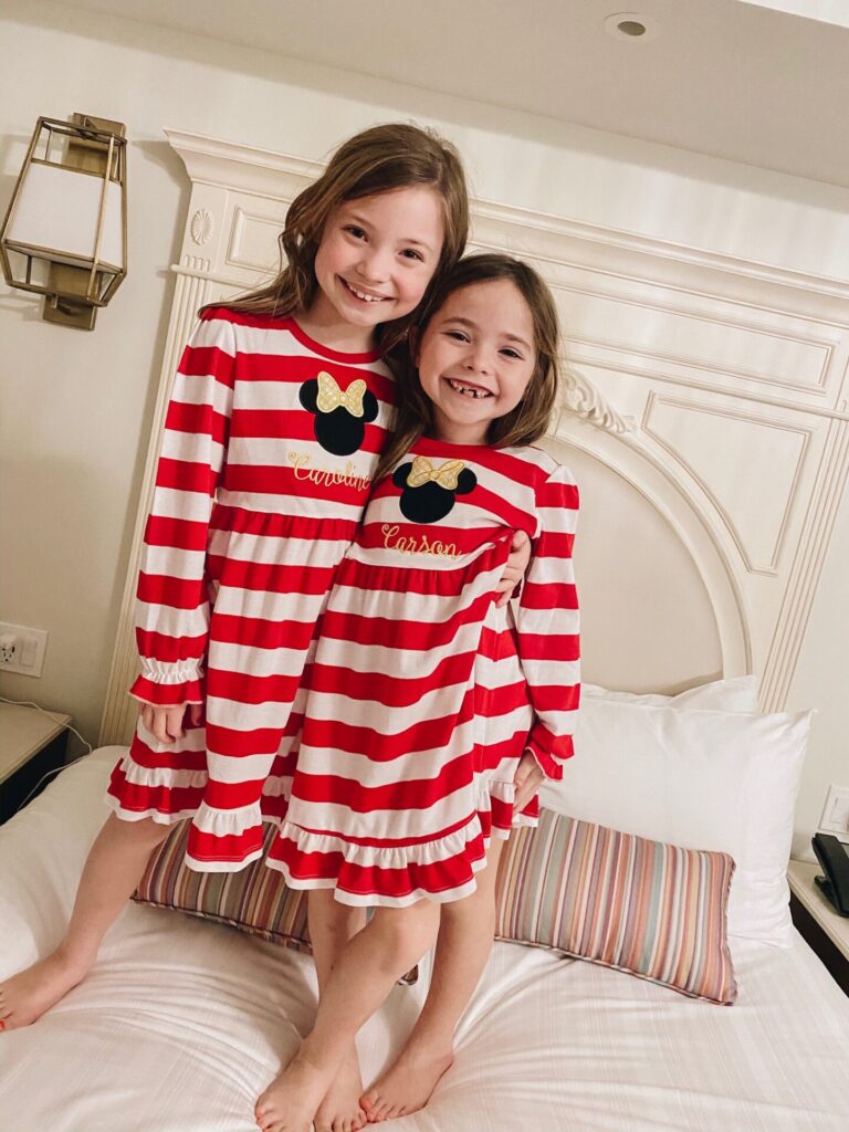 Disney Creators Celebration by popular Nashville lifestyle blog, Hello Happiness: image of two girls wearing matching Elegant Goods Applique gowns. 