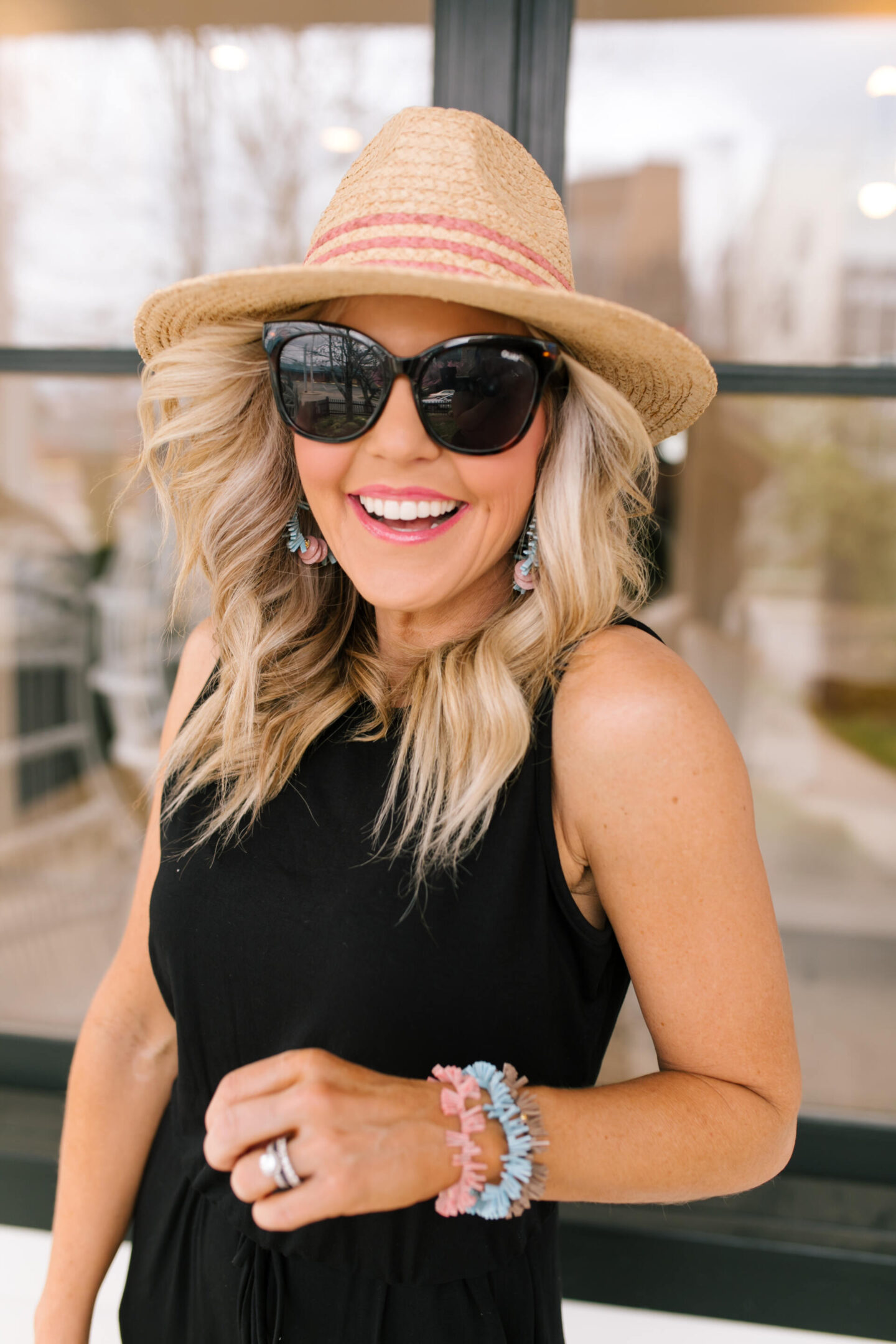 Accessory Concierge by popular Nashville fashion blog, Hello Happiness: image of Natasha Stoneking wearing a Accessory Concierge Under the Boardwalk bracelet set. 
