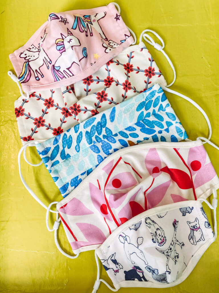 Face Masks by popular Nashville life and style blog, Hello Happiness: image of Marie Oliver masks and Eva Franco masks. 