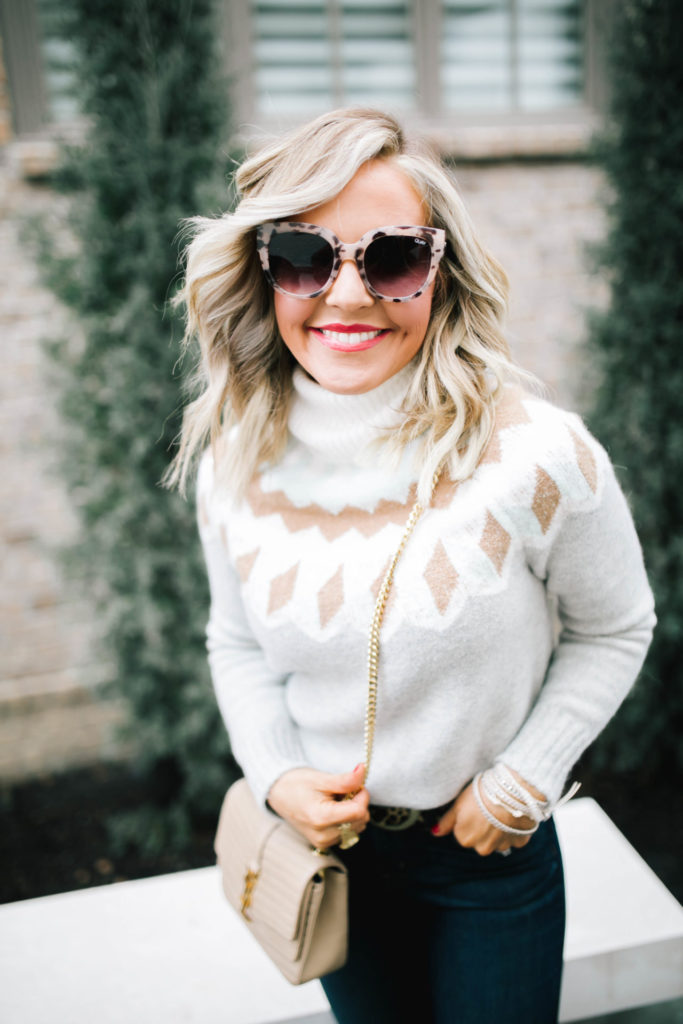 Victoria Emerson Sale by popular Nashville fashion blog, Hello Happiness: image of a woman wearing a Victoria Emerson Crystals with Silver Accent on White.