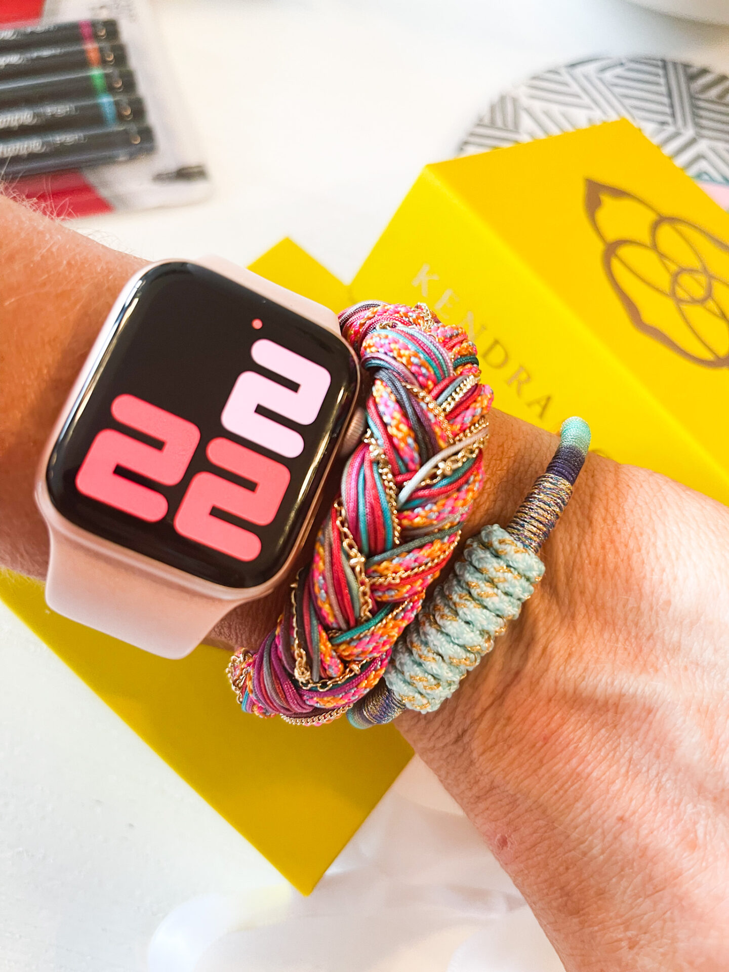 4th of July Deals by popular Nashville life and style blog, Hello Happiness: image of Natasha Stoneking wearing a Kendra Scott bracelet. 