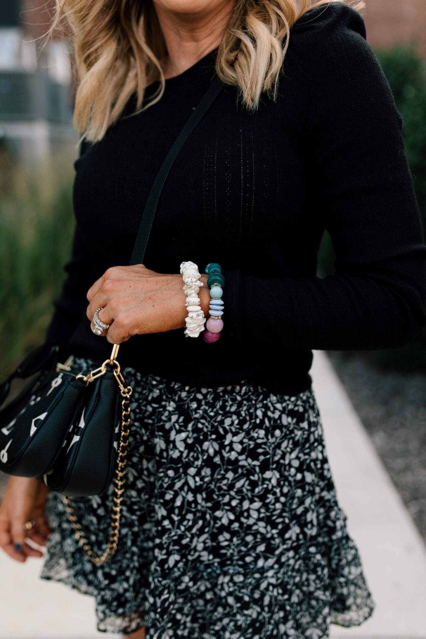 Skirt and Sweater Look styled by top Nashville fashion blogger, Hello Happiness