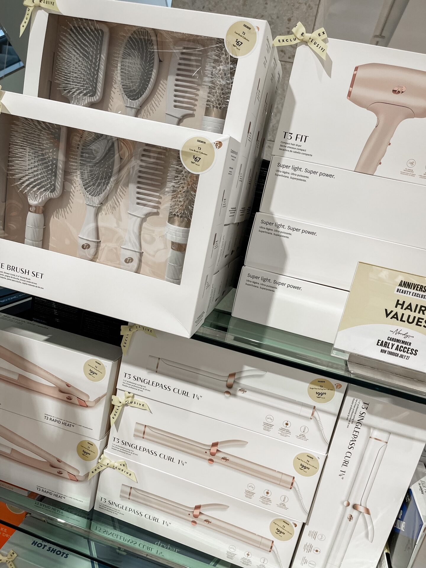 Nordstrom Anniversary Sale by popular Nashville fashion blog, Hello Happiness: image of Nordstrom T3 singleness curling iron, T3 Fit hair dryer, and T3 brush set. 