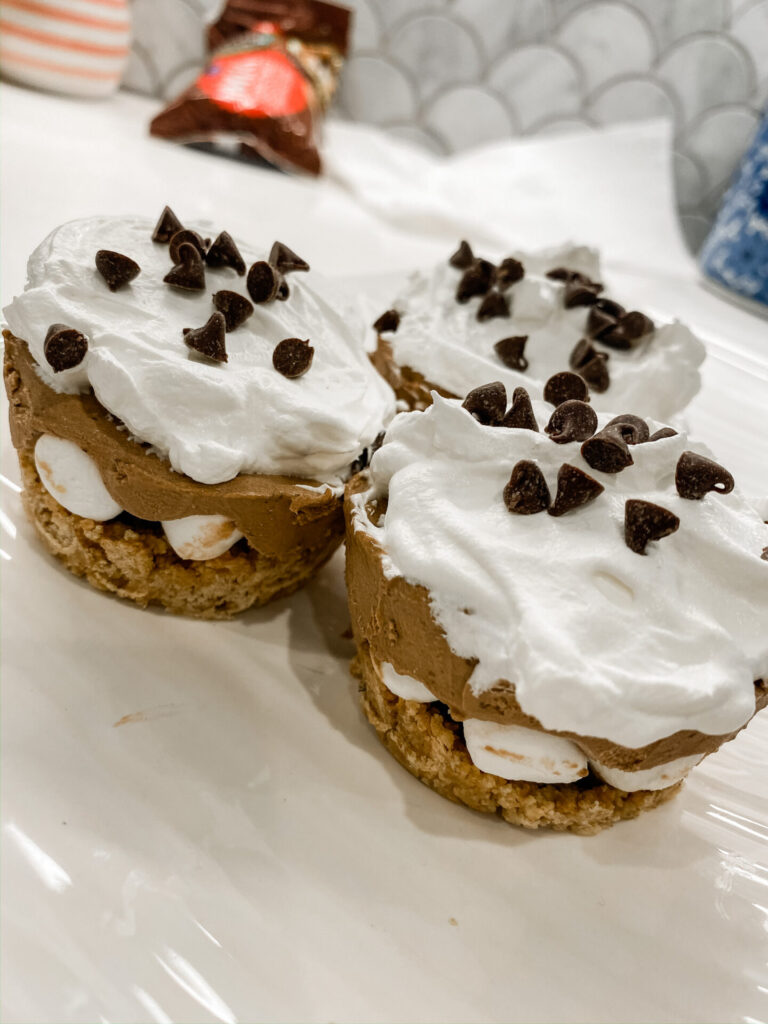 Frozen S'mores Cups by popular Nashville lifestyle blog, Hello Happiness: image of three frozen s'mores cups. 