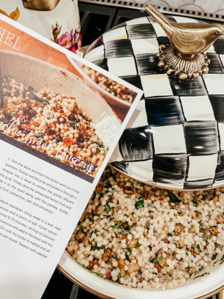 Israeli Couscous by popular Nashville lifestyle blog, Hello Happiness: image of a Courtly Check Enamel sauce pan and Flower Market stockpot. 