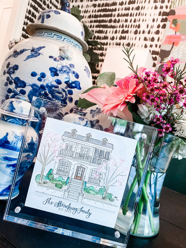 Amazon Favorites by popular Nasvhille life and style blog, Hello Happiness: image of a Amazon NIUBEE 8x8 Square Picture Frame with a Fabiola Isabel painting inside. 