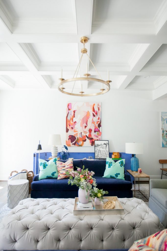 Contemporary living room designed by Kendall Simmons, featured by top US lifestyle blog, Hello! Happiness