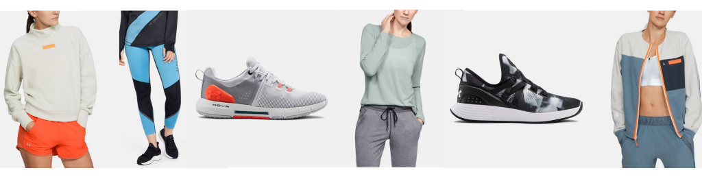 Working on my Fitness...Under Armour Fashion Style by popular Nashville fashion blog, Hello Happiness: collage image of Under Armour Women's UA Trek Polar Fleece Mock Women’s Long Sleeve, Under Armour ColdGear® Armour Hi-Rise Graphic Women’s Leggings, Under Armour UA HOVR™ Rise Women’s Shoes, Under Armour UA Whisperlight Mesh Women’s Long Sleeve Shirt, and Under Armour UA Breathe Trainer Women’s Training Shoes.