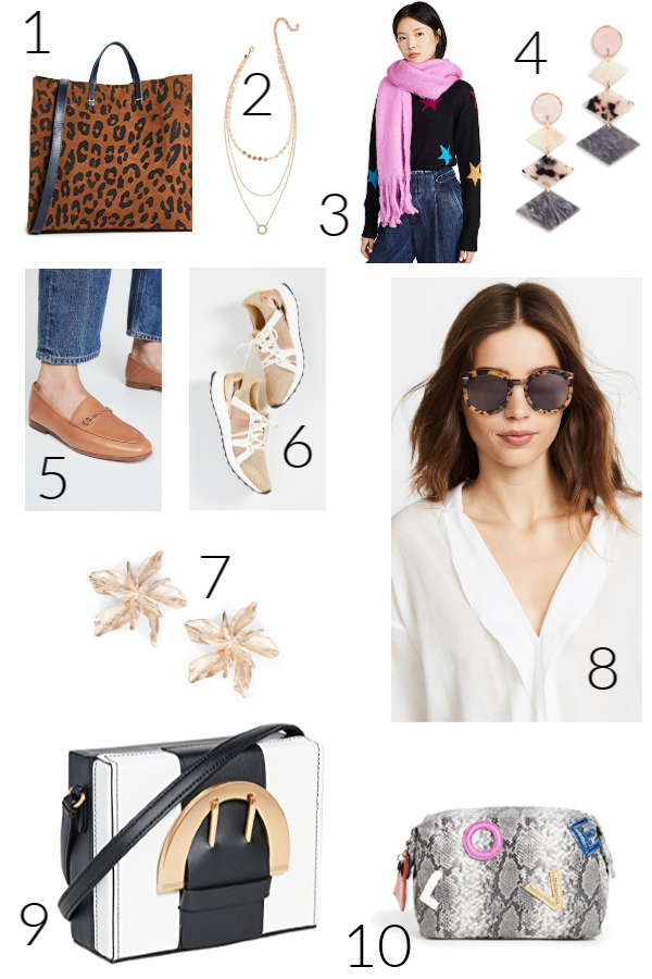 Shopbop Sale...The Biggest Event of the Season by popular Nashville fashion blog, Hello Happiness: collage image of Shopbop Clare V bag, Shopbop necklace, Shopbop Rebcca Minkoff scarf, Shopbop BaubleBar Shanti Drop Earrings, Shopbop Sam Edelman Loraine Loafers, Shopbop adidas by Stella McCartney ULTRABOOST S. Sneakers, Shopbop Shashi earrings, Shopbop Karen Walker Super Duper Strength Sunglasses, and Shopbop Iphoria Travel Cosmetic Case.