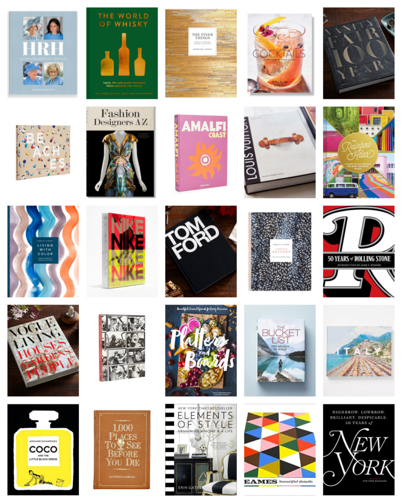 Coffee Table Books by popular Nashville lifestyle blog, Hello Happiness: collage image of coffee table books. 