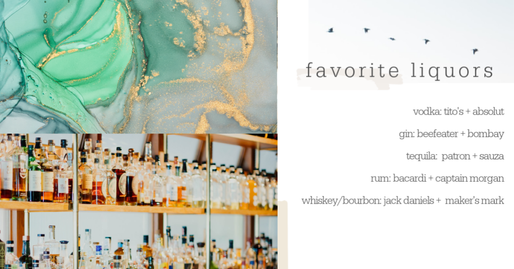 Bar Cart Essentials by popular Nashville lifestyle blog, Hello Happiness: digital image of best liquors. 