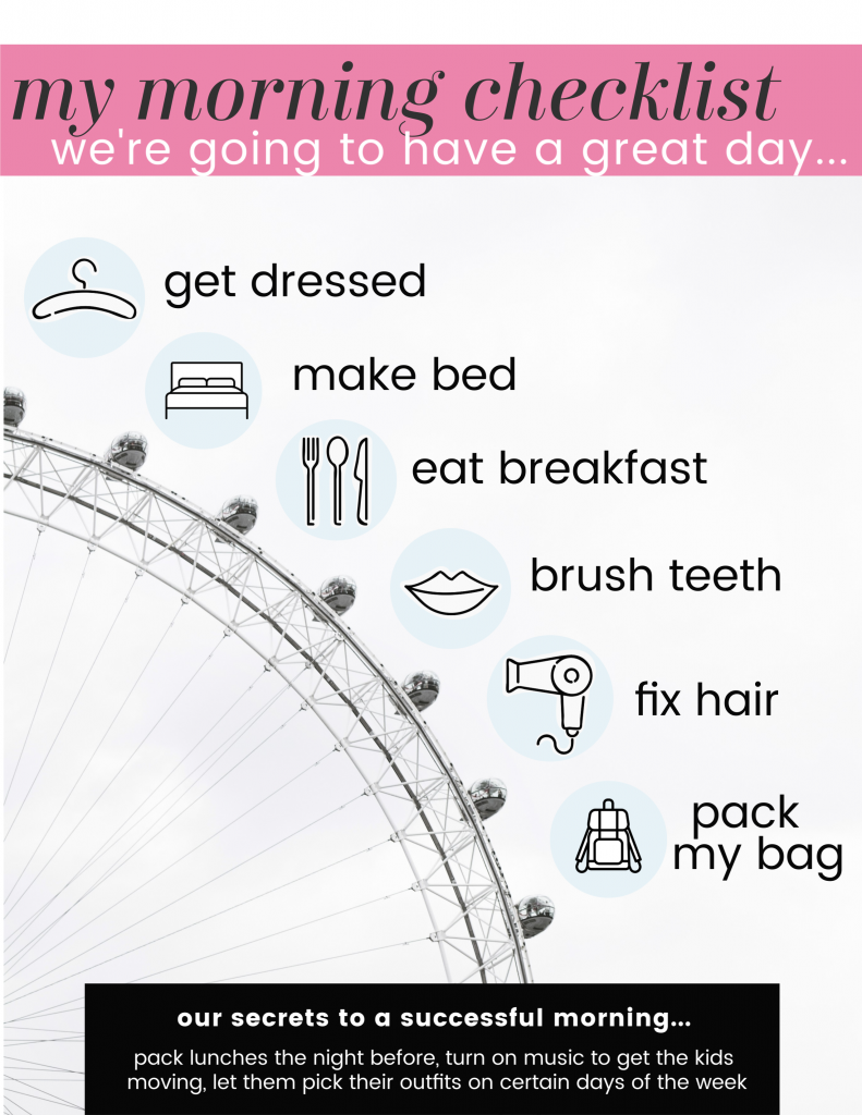 Fashionistas in Training + Nordstrom Kids Clothing by popular Nashville life and style blog, Hello Happiness: image of a morning checklist.