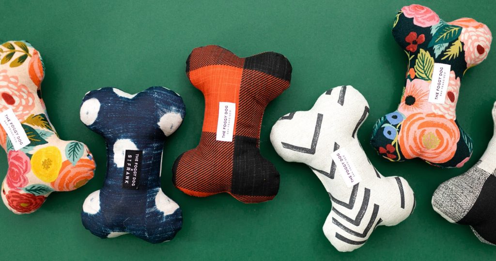 Shop Small Saturday 2019 by popular Nashville life and style blog, Hello Happiness: image of the Foggy Dog bone chew toys.