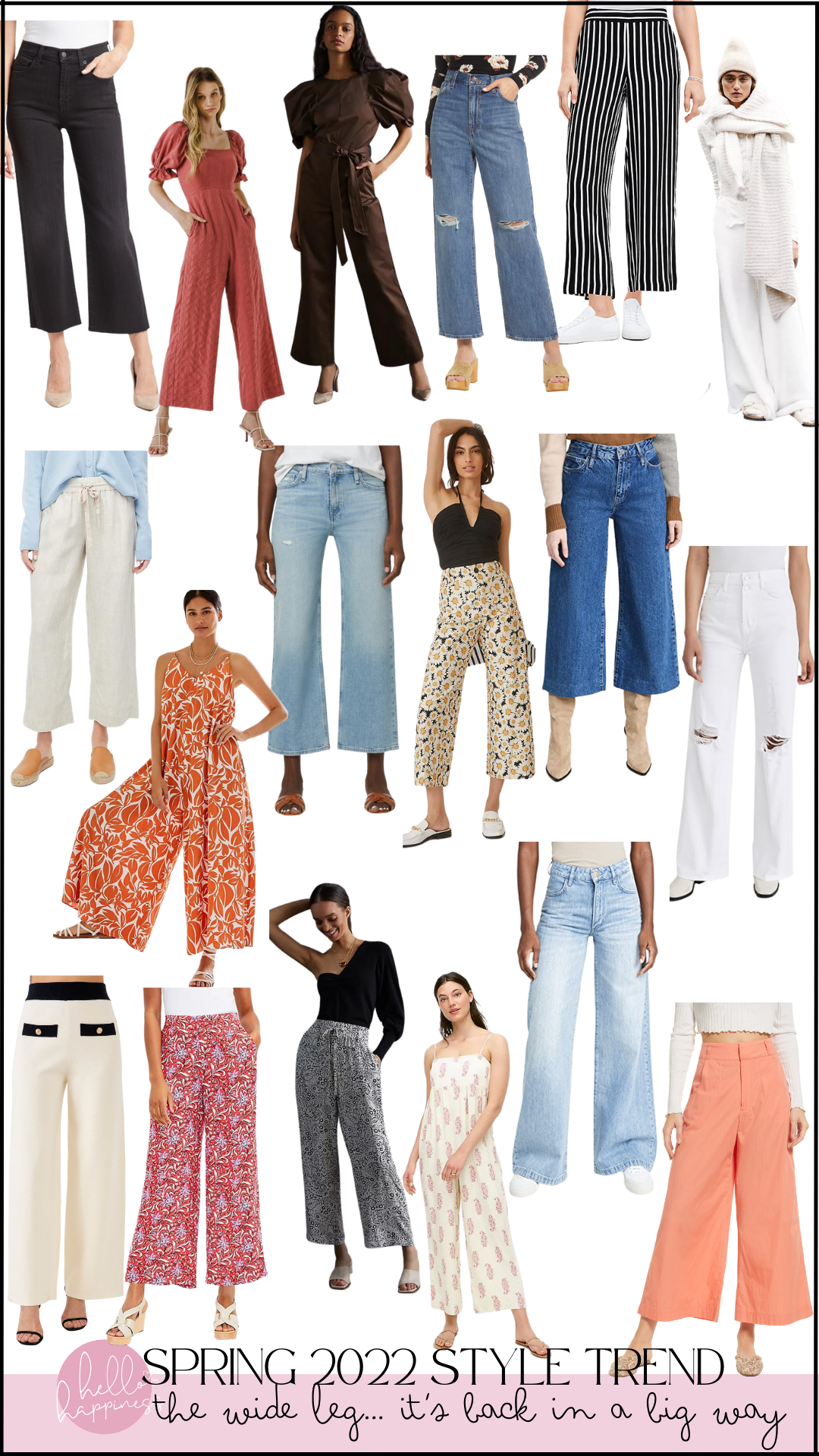 wide leg pants trend featured by top Nashville fashion blogger, Hello Happiness